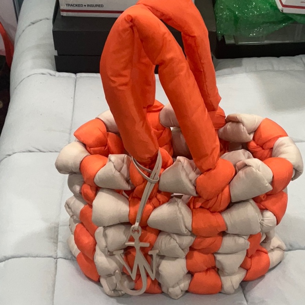 JW ANDERSON Orange and Cream Scorpion Tote